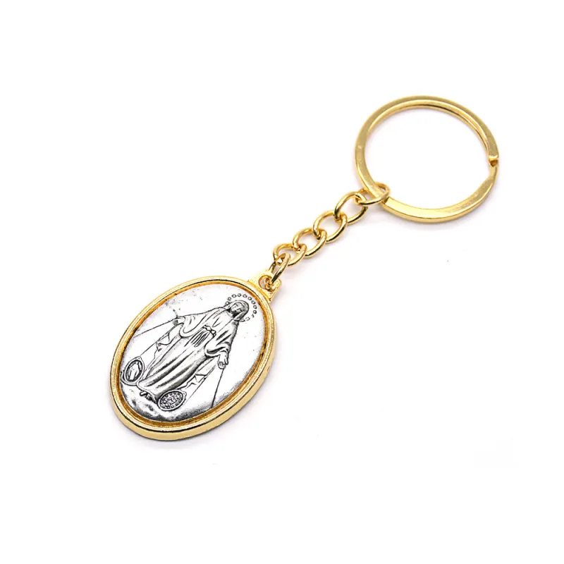 Ornements religieux pendentif vierge marie relique catholique dieu jésus Portrait porte-clés en métal charmes