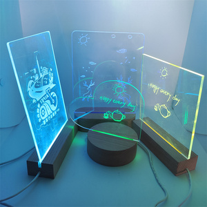 Bán buôn graffiti Memo bảng thông báo trống trong suốt Acrylic ánh sáng ban đêm và Acrylic cơ sở dẫn ánh sáng gỗ cơ sở - Product Image 1