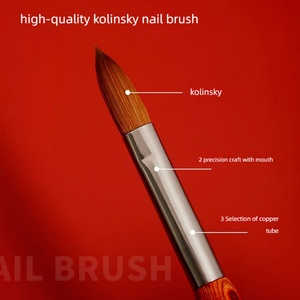 Acrylic Powder 100% Kolinsky Hair Nail <b>Brush</b> Art Beauty Tool Wooden Handle Cleaning <b>Brush</b> From Reliable Supplier - Product Image 4