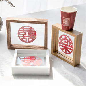 Khung Ảnh Cưới Bằng Gỗ Nguyên Khối Sáng Tạo Kính Hai Mặt Hạnh Phúc Khung Ảnh Sân Khấu - Product Image 3