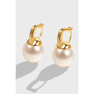 <b>Silver</b> Plated for Pearl <b>Hoop</b> <b>Earrings</b> | Classic Elegance | Trendy Instagram Women's Party Jewelry - Product Image 6