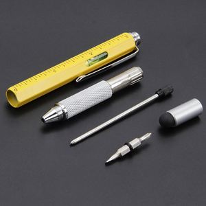 Portable 6 in One Multi-Functional Engineering <b>Pen</b> Metal Screwdriver Level Ruler Touch Stylus - Product Image 1