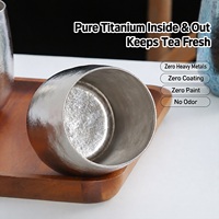 Tasse à thé en titane pur, 280 ml, à double paroi, légère, avec logo personnalisé, idéale pour les cadeaux d'extérieur