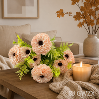 Bouquet réaliste de 7 chrysanthèmes en soie, fleurs artificielles pour la Saint-Valentin, la fête des pères, Noël, décoration de fête