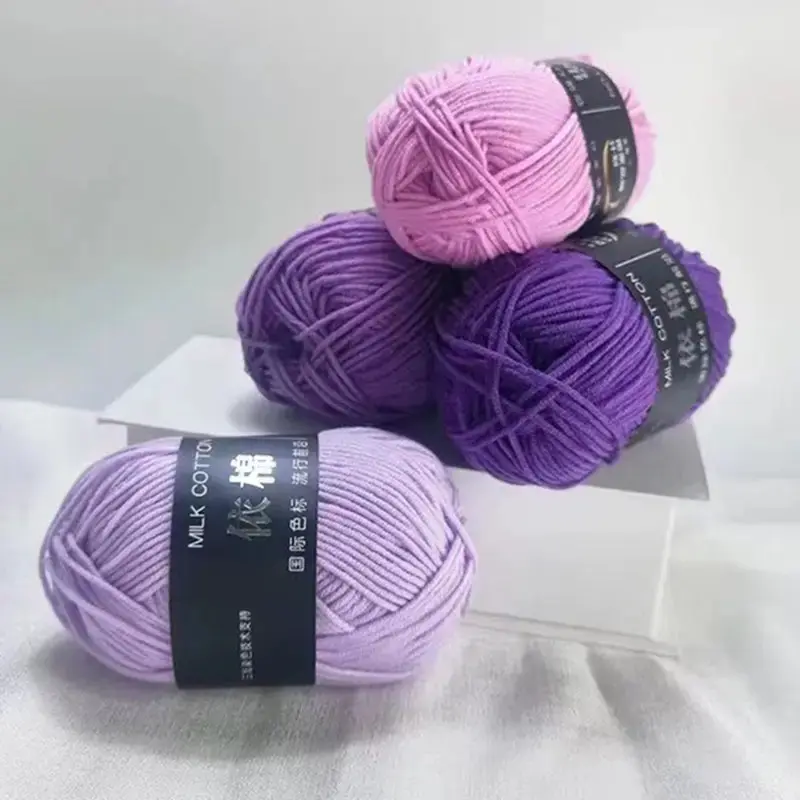 Hoge Kwaliteit Multicolor Zacht 4ply Dik 50G Fancy Breien Melk Katoen Acryl Gemengd Garen Voor Haak