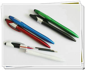 Stylo à encre twist personnalisé 3 en 1, stylo à bille avec stylet à encre multicolore, stylo à bille en noir bleu rouge - Product Image 3