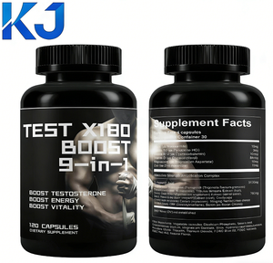 Booster de vitalité pour hommes 120 capsules - Formule 9-en-1 avec acide <span class=keywords><strong>D</strong></span>-Aspartique <span class=keywords><strong>et</strong></span> Fenugrec pour soutenir l'énergie, la force <span class=keywords><strong>et</strong></span> l'endurance - Product Image 1