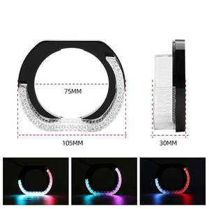 Accesorios decorativos para coche, Ojos de ángulo 5D, estilo grueso/fino, 12W, luz DRL, persecución RGB, ajuste multicolor para BMW para <span class=keywords><strong>Hyundai</strong></span> <span class=keywords><strong>I10</strong></span> 2009 - Product Image 4
