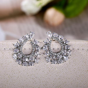 Pendientes de Aro de Cristal Chapados en Oro Blanco de Lujo para Mujer, Joyería de Boda, Plata 925 con Baño de Rodio y Engaste de Garras - Product Image 5