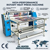 Prensa térmica rotativa de 1.2m con calentamiento por aceite, rollo a rollo, automática de alta velocidad para transferencia por sublimación, opcional con rebobinado automático y antidesviación