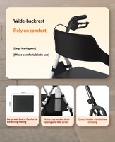 Aide à la marche électrique en acier, pliage en une seconde, fauteuil multifonctionnel pour personnes âgées, chariot de courses, capacité 136 kg, étanche