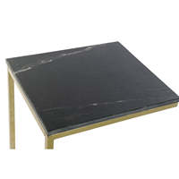 Table d'appoint en marbre et fer noir 40x46x65