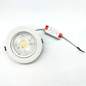 10W 12W 15W LED Slim למטה אור שקוע עגול COB Downlight לבן אלומיניום שיכון בית תקרת LED זרקור עם שנאי