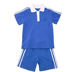 Custom School Uniform Kids Summer Clothing Set Short Tracksuits Children 2Pcs Suit T Shirt+Shorts Kids Clothes