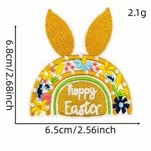 Vente chaude, accessoires décoratifs de vacances mignons de dessin animé, patchs brodés à repasser en forme d'œuf de lapin pour Pâques - Product Image 6