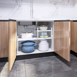 Multifunctional <b>Kitchen</b> Cabinet Organizer Stainless Steel Removable Shelf For Dish And Bowl <b>Storage</b> Rectangle Standing Type - Product Image 4