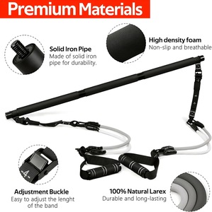 Bandas de Resistencia y Cuerdas de Yoga, Expansor de Goma, Elástico de Ejercicio con Barra de Entrenamiento, 12 Piezas, Tubo de Resistencia para Fitness - Product Image 2