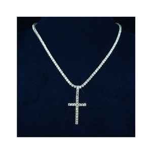 Bijoux fins personnalisés pour femmes, pendentif en argent 925 avec moissanite, pendentif croix en diamant pour hommes, style hip hop - Product Image 1