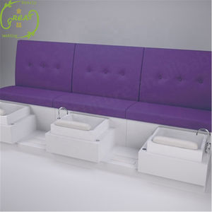 Great Foshan Factory Double Seater Modern Nail Salon Furniture <b>Sofa</b> Luxury Pedicure Spa Chair Bench Whirlpool Glass/Plastic - Product Image 4