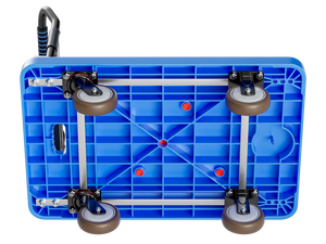 Klasik mavi naylon Flatbed arabaları ağır dört tekerlekli el arabaları depolar için özelleştirilebilir taşınabilir çıkarılabilir market arabası - Product Image 2