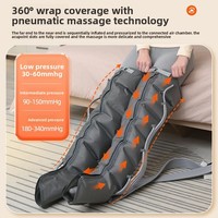 Masseur de jambes à compression d'air avec plage de pression de 30-240 mmHg, 8 niveaux pour la récupération des mollets et des pieds et la physiothérapie