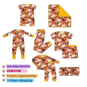 Đồ ngủ trẻ em sơ sinh bé trai bé gái chất liệu sợi tre bán buôn WeiWei, thiết kế tùy chỉnh, bộ đồ ngủ Halloween - Product Image 5