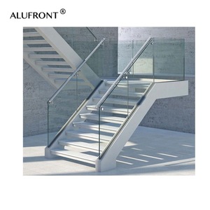 Rampe de pont en aluminium de style moderne avec balustre et balustrade en verre pour balcon et poteau pour installations d'escaliers d'appartement - Product Image 1