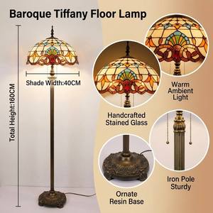 Lampada a Sospensione <span class=keywords><strong>Tiffany</strong></span> Moderna Barocca in Vetro Colorato, Illuminazione Vittoriana per Sala da Pranzo, Soggiorno, Cucina, Isola, Studio, Corridoio E27 - Product Image 1