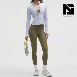 Chaqueta Corta Srnb para Mujer, Manga Larga, Cuello Alto, Chaqueta de Yoga de Secado Rápido, Diseño sin Costuras, Ropa Deportiva Femenina - Product Image 3
