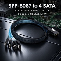 Cable de Expansión de Almacenamiento RAID SFF-8087 Mini SAS a 4 SATA HDD, 6Gbps, 36 Pines, 7 Pines, Cobre Estañado, Etiquetas P1-P4