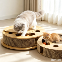 Ensemble de lit et griffoir ondulé écologique de haute qualité pour chat, résistant aux griffures, pour chatons, vente en gros