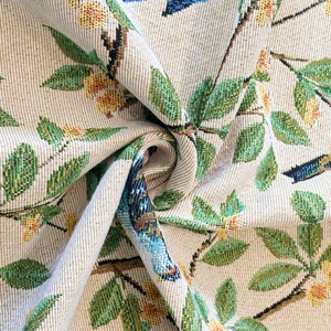 Nouveau design Tissu jacquard tissé teint <span class=keywords><strong>en</strong></span> fil, grammage lourd 330 g/m², motif floral et oiseaux verts pour sacs, ameublement et textiles de maison - Product Image 5