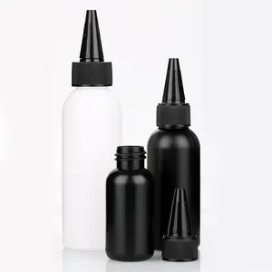 100Ml Zwart Grote Maat Vloeibare Plastic Cosmetische Lijm Fles Kleur Uv Gel Container In Voorraad