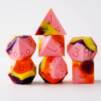 Ensemble de dés DND en silicone bleu ciel, faits à la main, écologiques, à bords tranchants, 1 pièce, polyédriques pour Dungeons & Dragons, jeux de rôle de table