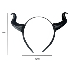 Fascia per capelli con corna da <span class=keywords><strong>strega</strong></span>/demonio, copricapo da diavolo, copricapo malvagio per <span class=keywords><strong>Halloween</strong></span>, <span class=keywords><strong>accessori</strong></span> per cosplay di <span class=keywords><strong>Halloween</strong></span>, decorazioni nere e rosse - Product Image 2