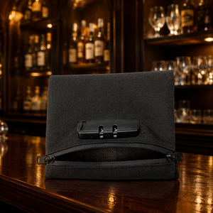 Estuche para Encendedor con Cierre Seguro, Negro, Rectangular, Portátil, con Correa para la Muñeca, Bolsa de Almacenamiento Moderna, Grande, a Prueba de Olores - Product Image 6