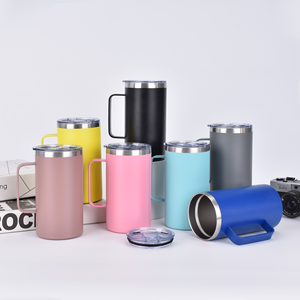 Custom 20oz/550ML Insulated Stainless Steel <strong>Tumbler</strong> <strong>with</strong> <strong>Handle</strong> for Outdoor Adventures &amp; Hot &amp; Cold Drinks - Product Image 5