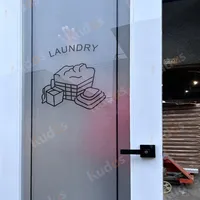 Portes de salle de bain intérieures à cadre en bois de style européen Porte battante en verre pour le linge