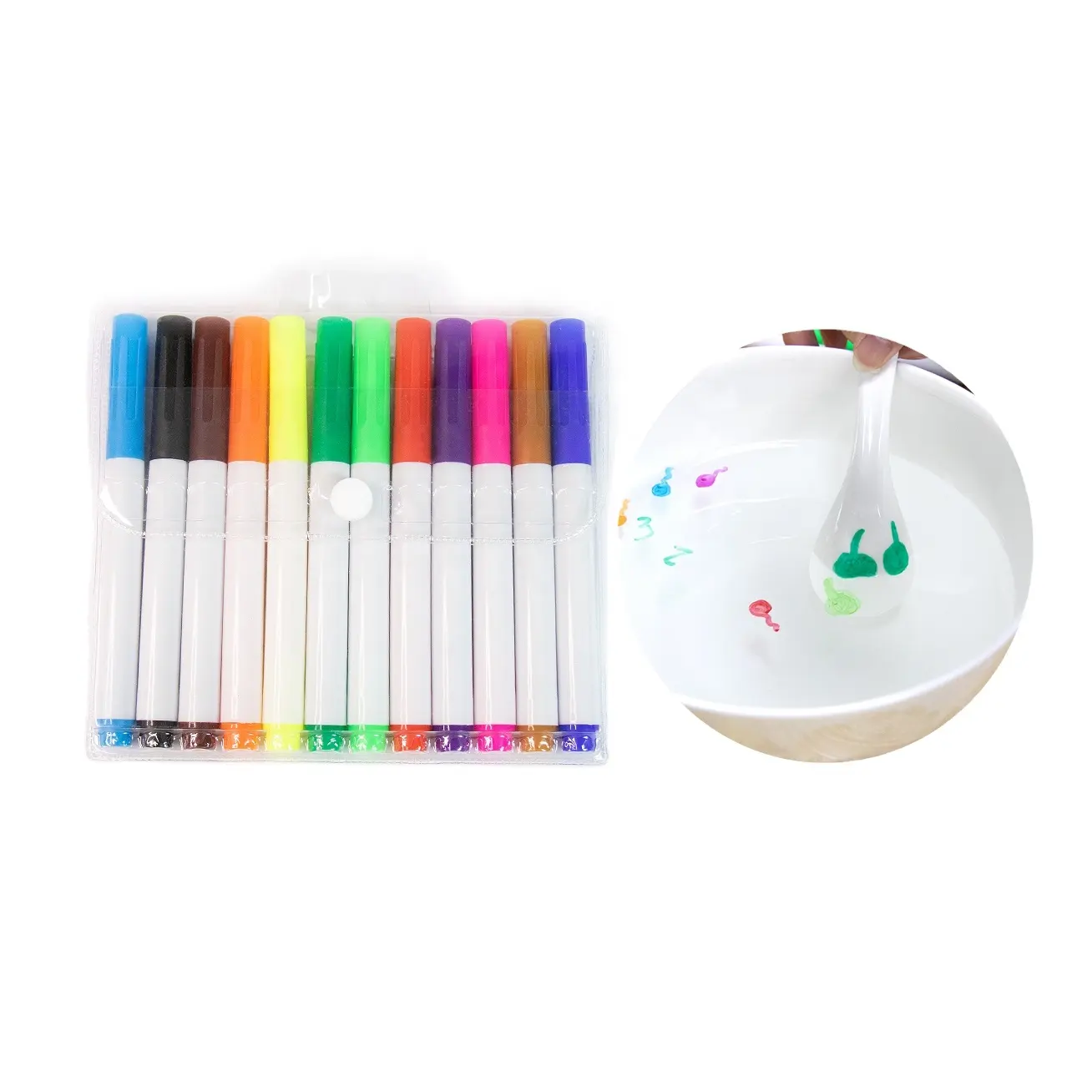Magic Floating Ink Painting Marker Pens 12 Colors Floating Pattern Painting Marker Water Float Pen for Craft Marbling Kit