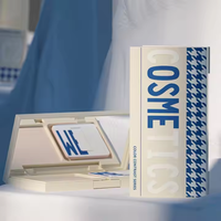 Vente en gros OEM, étui compact portable en plastique PVA rectangulaire pour poudre pressée, rose brillant avec miroir, logo personnalisable