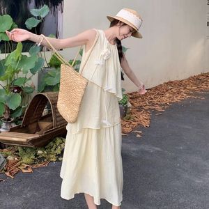 French Style Sleeveless Tiered Cake <b>Dress</b> Women <b>Elastic</b> Waist O Neck Loose A Line Vacation Casual <b>Dress</b> Summer 2026 - Product Image 2