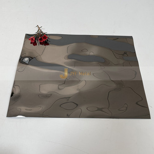 M14 Acabado estampado Espejo Acero inoxidable Hoja ondulada de agua Placa de decoración de pared de techo martillado - Product Image 5