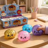 Jouet anti-stress Squishy Fidget Mystery Bun à paillettes dorées pour cadeau et divertissement