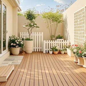 Plancher en bois synthétique WPC co-extrudé anti-ultraviolet de 23 mm <span class=keywords><strong>pour</strong></span> l'extérieur, adapté aux piscines - Product Image 1