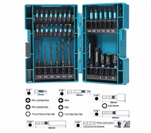 Juego de 33 Accesorios Originales <span class=keywords><strong>Makita</strong></span> para Taladros, Destornillador Eléctrico Doméstico, Juego de Puntas para Taladro, Cabezal de Destornillador Hexagonal - Product Image 4