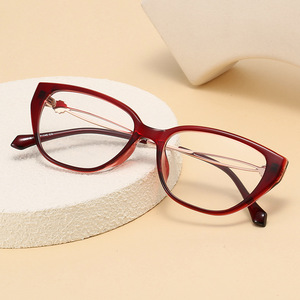 Cat Eye Eyeglasses <b>Frames</b> Full Rim Resin Lens Lightweight Women's Fashion Glasses For <b>Round</b> Face - Product Image 1
