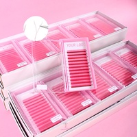 Extensions de cils colorées rouge, violet, bleu, rose, blanc, marron, fluo – Faux cils individuels en soie pour volume russe
