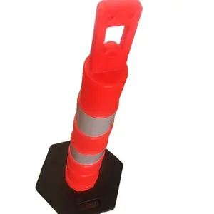 Đầy Màu Sắc Linh Hoạt Road Divider Delineator Cảnh Báo Nhựa Giao Thông Cực Bollard Đăng Bài