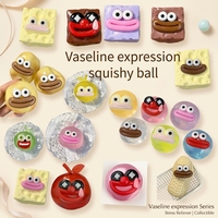 En gros, Jouet anti-stress à presser en gel de vaseline et huile de coco, avec expression amusante et grands yeux, moche et mignon, jouet de bureau