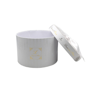 <strong>Custom</strong> Luxury White Round Cardboard <strong>Flower</strong> <strong>Box</strong> With Ribbon Handle Lid Paper Gift Packaging Hat <strong>Box</strong> For Rose - Product Image 2